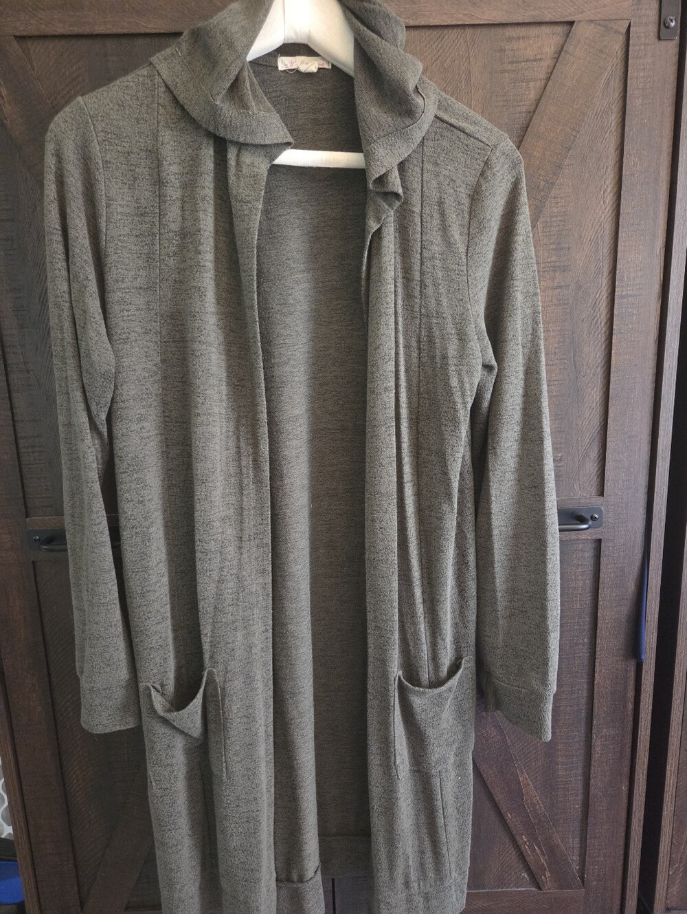 It's Our Time Olive Green Open-Front Long Cardigan Sweater